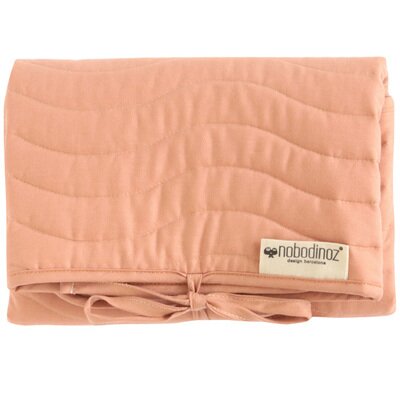 Matelas à langer nomade matelassé Marbella rose pastel bloom pink coton Bio NOBODINOZ l little-home.