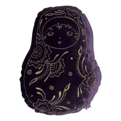 Coussin Matrioska - violet prune NUMERO 74