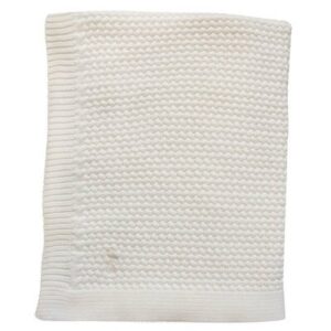 Couverture tricot naissance blanc naturel MIES and Co