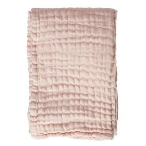 Couverture bébé mousseline bio rose doux MIES and Co