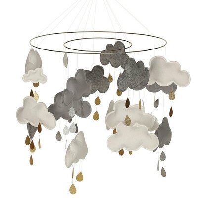 Mobile Nuage Ocean gris KONGES SLOJD l www.little-home.fr Décoration Poétique Chambre enfant Eveil Bébé