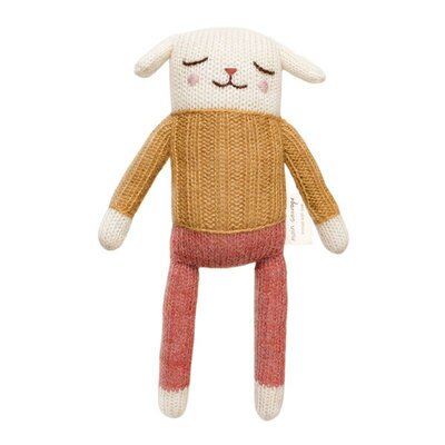 Peluche Doudou agneau pull ocre MAIN SAUVAGE l www.little-home.fr Poupée