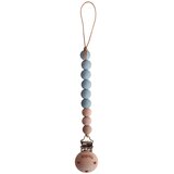 Attache-tétine Perle Silicone Bois gris nuage MUSHIE www.little-home.fr