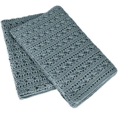 Couverture Crochet Bio Tara - bleu gris NUMERO 74