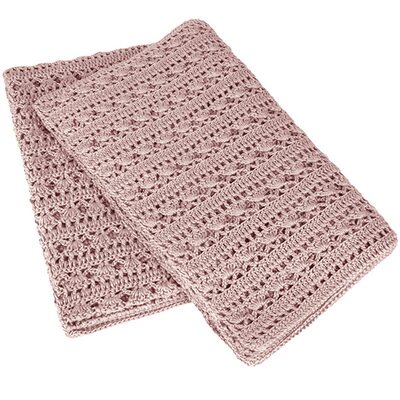 Couverture Crochet Bio Tara - rose fané NUMERO 74