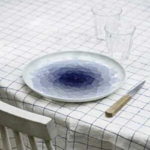Grande Nappe lin lavé carreaux XL - blanc/marine LINGE PARTICULIER