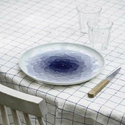 Grande Nappe lin lavé carreaux XL - blanc/marine LINGE PARTICULIER