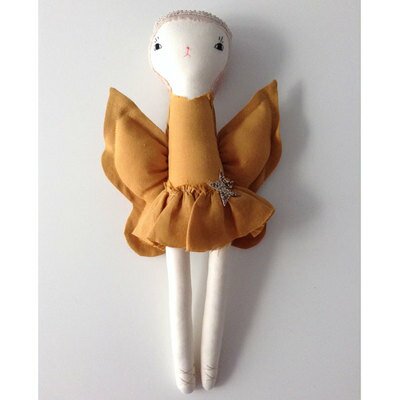 Poupée Nina Butterfly ocre BORAMIRI l www.little-home.fr création unique et poétique créateur enfant béb