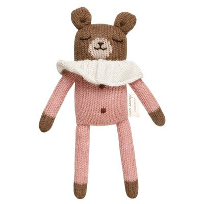 Peluche Doudou tricot ourson pyjama rose MAIN SAUVAGE www.little-home.fr