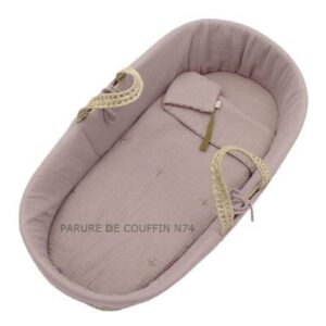 Parure de couffin BIO ros fané NUMERO 74 l www.little-home.fr Habillage Couffin Berceau bébé Naissance