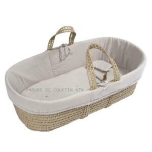 Parure Couffin BIO rose poudre NUMERO 74 l www.little-home.fr Habillage Couffin Berceau bébé Naissance