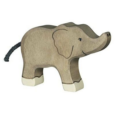 Figurine animal en bois - petit elephant trompe haute HOLZTIGER