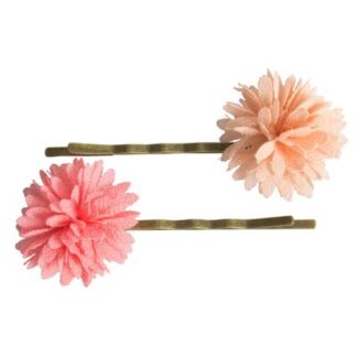 2 barrettes fleurs - Rose MAILEG