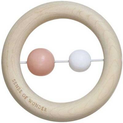 Hochet anneau de dentition bois - blush PETIT STELLOU