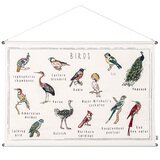 Poster d'école brodé décoratif Oiseaux birds NUMERO 74 www.little-home.fr