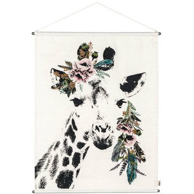 Poster brodé décoratif Crazy animal - Girafe NUMERO 74 www.little-home.fr