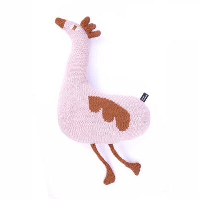 Peluche tricot poule petit poulet Fluffy rose MAIN SAUVAGE peluche enfant design