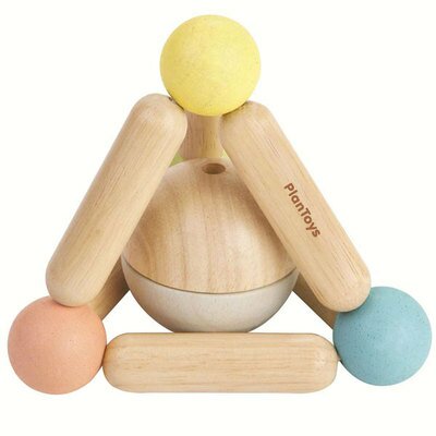 Hochet pyramide en bois Pastel PLAN TOYS l www.little-home.fr Jouet éveil