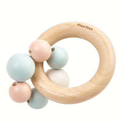 Hochet perles en bois - Pastel PLAN TOYS l www.little-home.fr Jouet