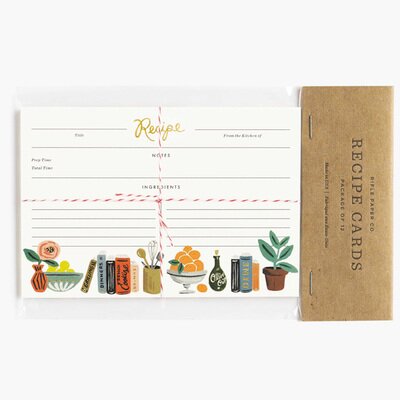 Set 12 fiches recettes Kitchen Shelf RIFLE PAPER CO