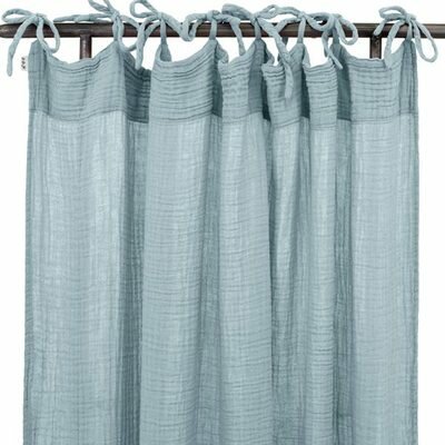 Rideau gaze coton Bio sweet blue NUMERO74 l www.little-home.fr Double rideau décoration chambre enfant