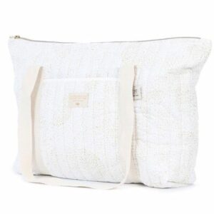 Sac Maternité Paris Bio - Bubble Or Blanc NOBODINOZ l www.little-home.fr Sac à langer Maternité Bébé