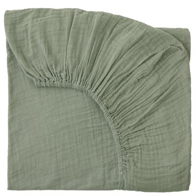 Drap housse mousseline coton BIO sage green NUMERO74 www.little-home.fr