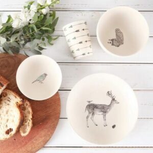 Set Repas, coffret vaisselle enfant en bambou - Fôret LOVE MAE biodégradable