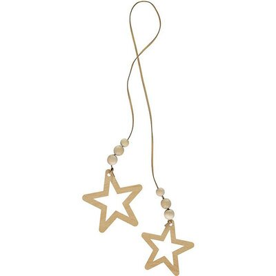 Duo d'étoiles Stars en bois naturel NOBODINOZ décoration tipi chambre bébé enfant