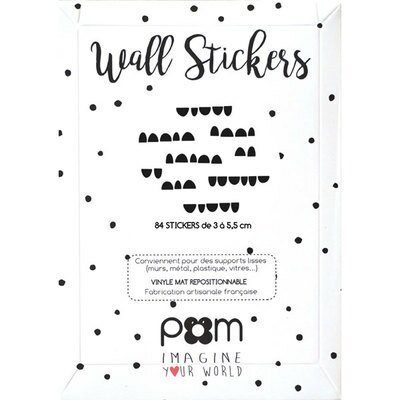 Stickers demi cercles noir POM l www.little-home.fr Stickers Mur décoration chambre enfant Bureau Design