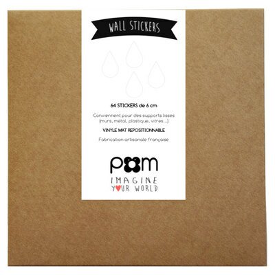 Stickers Gouttes - blanc PÖM LE BONHOMME l www.little-home.fr Stickers murs vitres metal autocollants