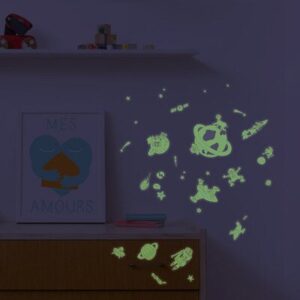 100 Stickers muraux repositionnables phosphorescents - Cosmos OMY DESIGN and PLAY