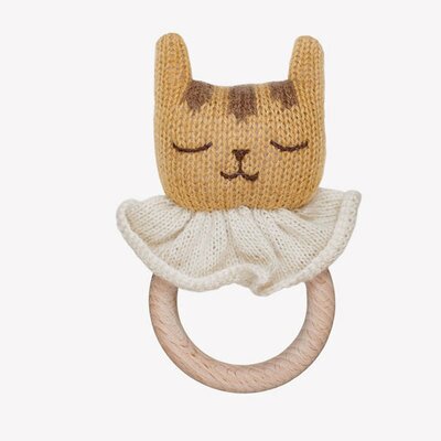 Hochet Anneau de dentition tigre tricot MAIN SAUVAGE