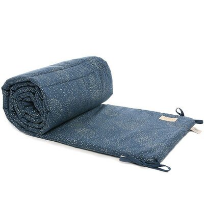 Tour de lit bébé junior NEST Bubble bleu nuit Night blue or coton Bio NOBODINOZ