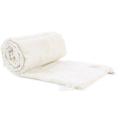 Tour de lit bébé, junior Nest Bubble or gold Blanc White coton Bio NOBODINOZ