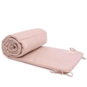 Tour de lit nid d'abeille coton Bio rose mitsy NOBODINOZ l www.little-home.fr Linge de lit bébé Junior