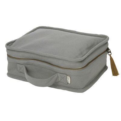 Valise coton BIO gris clair NUMERO 74 l www.little-home.fr Bagage Enfant Valise Maternité Rangement N74