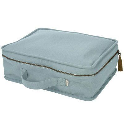 Valise coton BIO sweet blue NUMERO 74 l www.little-home.fr Bagage Enfant Valise Maternité Rangement N74