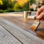 Beaucoup ressortent le karcher dès que la terrasse grise alors que ce geste ouvre les fibres et que seul le saturateur referme le bois avant l’hiver