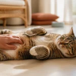 Votre chat se roule ventre à l’air à vos pieds mais cette caresse presque automatique finit souvent par une griffure