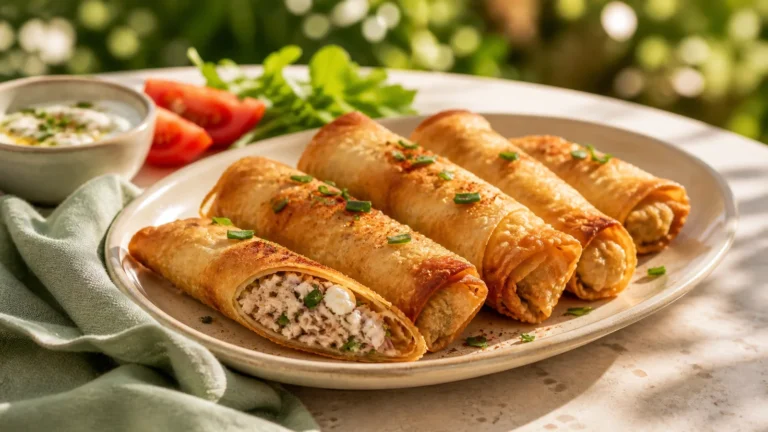 Des feuilles de brick roulées au thon et à la feta sortent croustillantes de l’air fryer et disparaissent souvent en dix minutes à l’apéritif